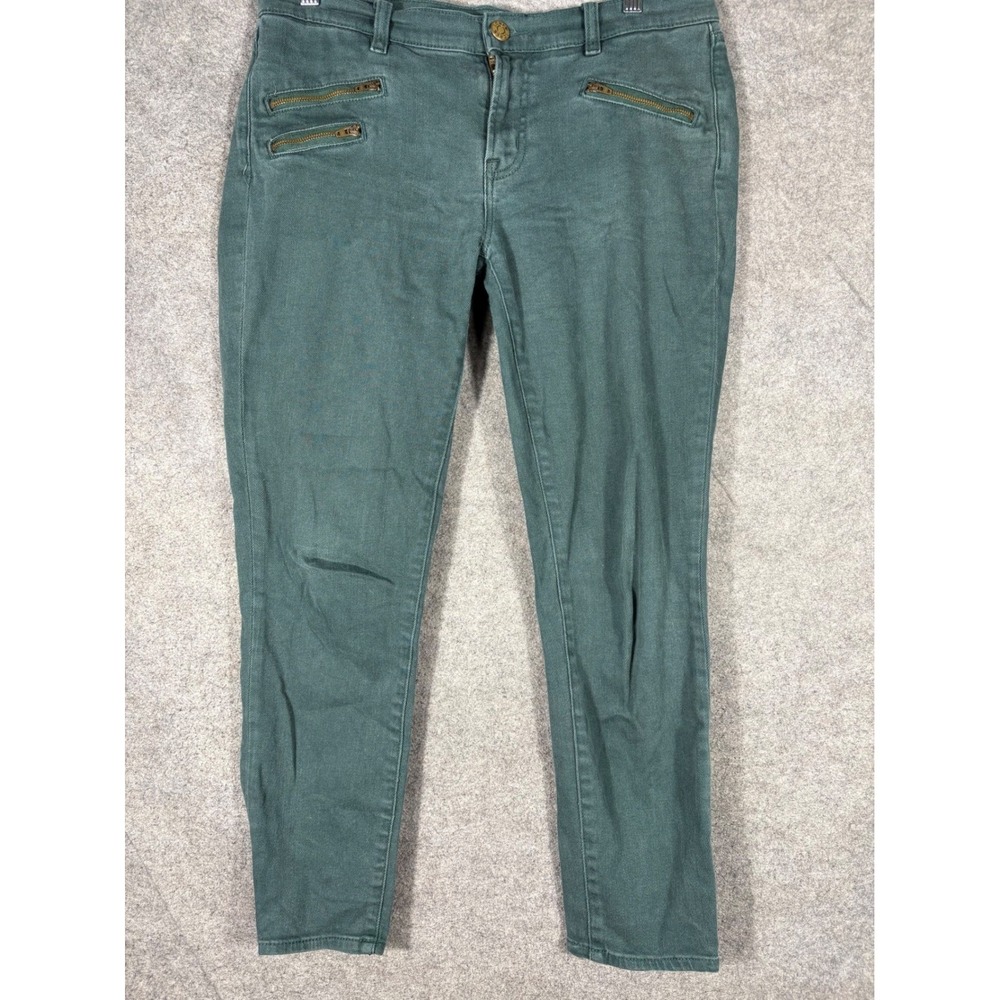 J.Crew Stretch Toothpick Moto Jeans Green Skinny Pants‎ A8953 Womens 29